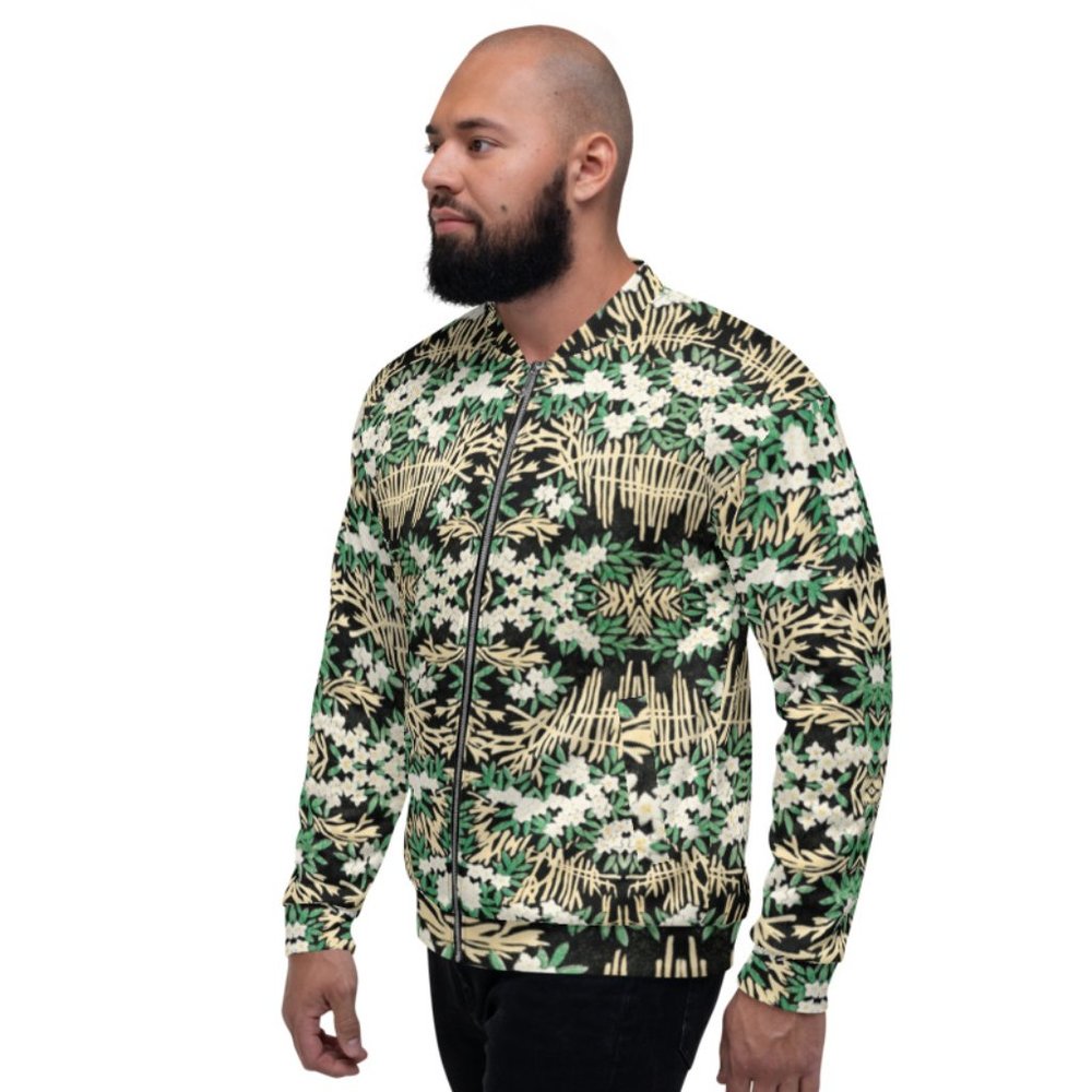 Forest Illustration Vintage Japanese Art Bomber Jackets.